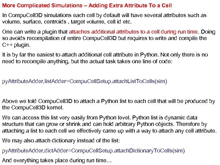 More Complicated Simulations – Adding Extra Attribute To a Cell In Compu. Cell 3