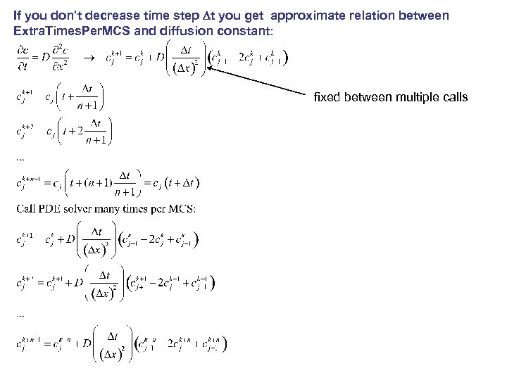 If you don’t decrease time step Dt you get approximate relation between Extra. Times.