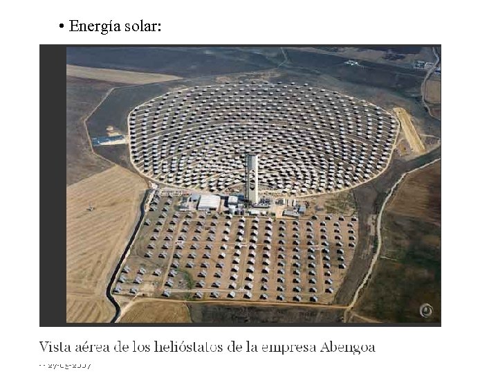  • Energía solar: 