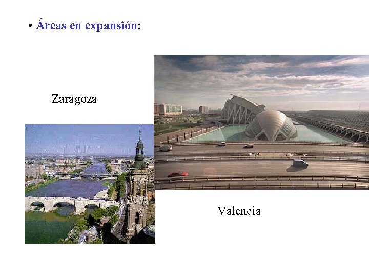  • Áreas en expansión: Zaragoza Valencia 