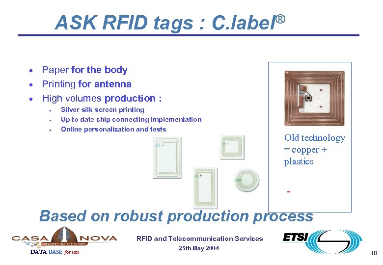 ASK RFID tags : C. label® · · · Paper for the body Printing