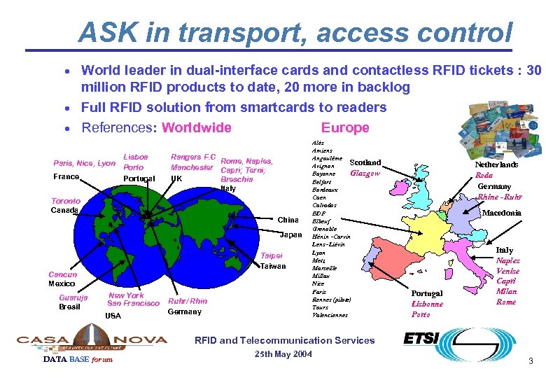 ASK in transport, access control · · · World leader in dual-interface cards and