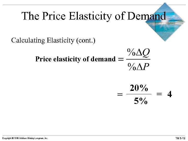 The Price Elasticity of Demand Calculating Elasticity (cont. ) Price elasticity of demand 20%