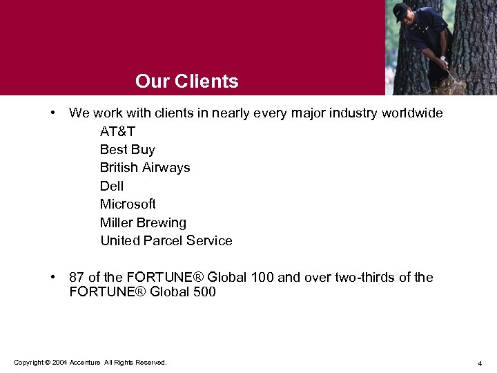 Our Clients • We work with clients in nearly every major industry worldwide AT&T