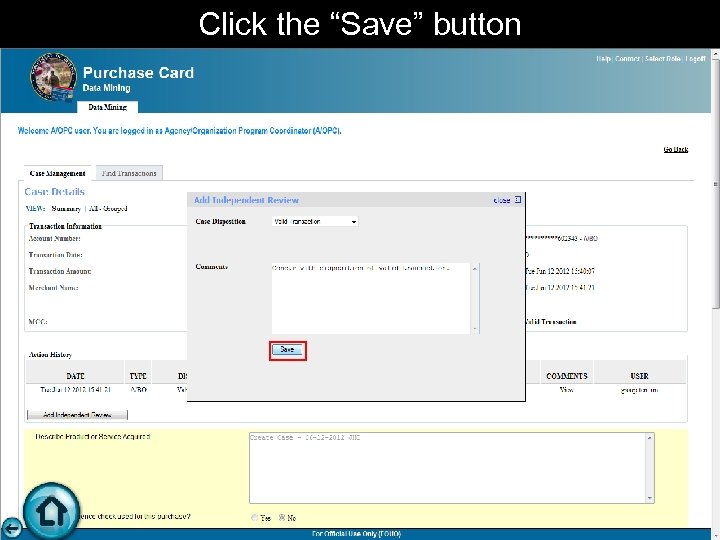 Click the “Save” button 