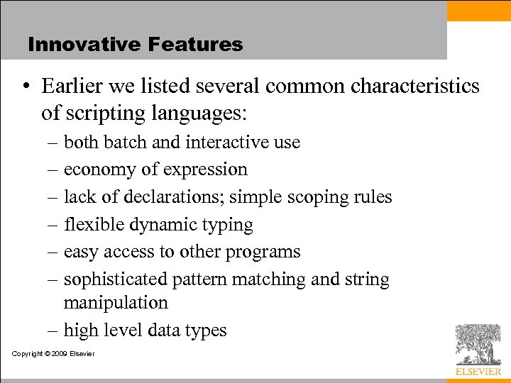 Chapter 13 Scripting Languages Programming Language