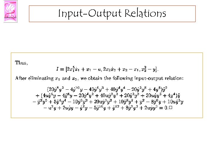 Input-Output Relations 