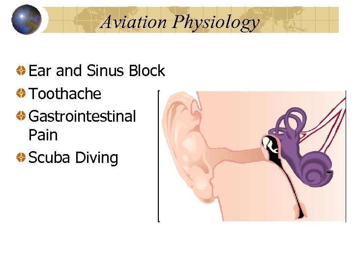 Aviation Physiology Ear and Sinus Block Toothache Gastrointestinal Pain Scuba Diving 