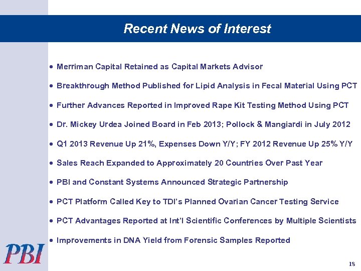 Recent News of Interest • Merriman Capital Retained as Capital Markets Advisor • Breakthrough