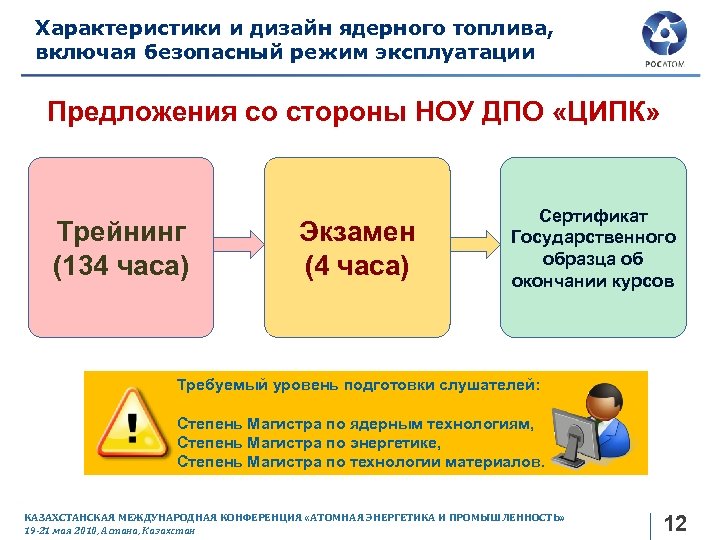 Характеристики и дизайн ядерного топлива, включая безопасный режим эксплуатации Предложения со стороны НОУ ДПО