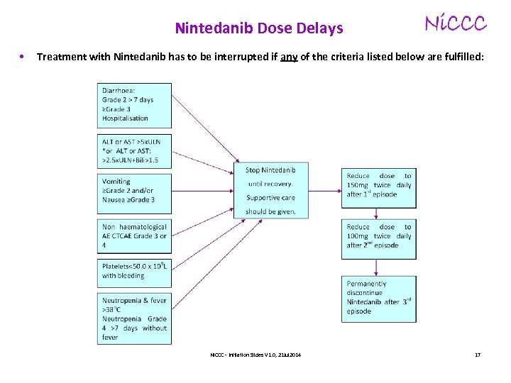 Nintedanib Dose Delays • Treatment with Nintedanib has to be interrupted if any of