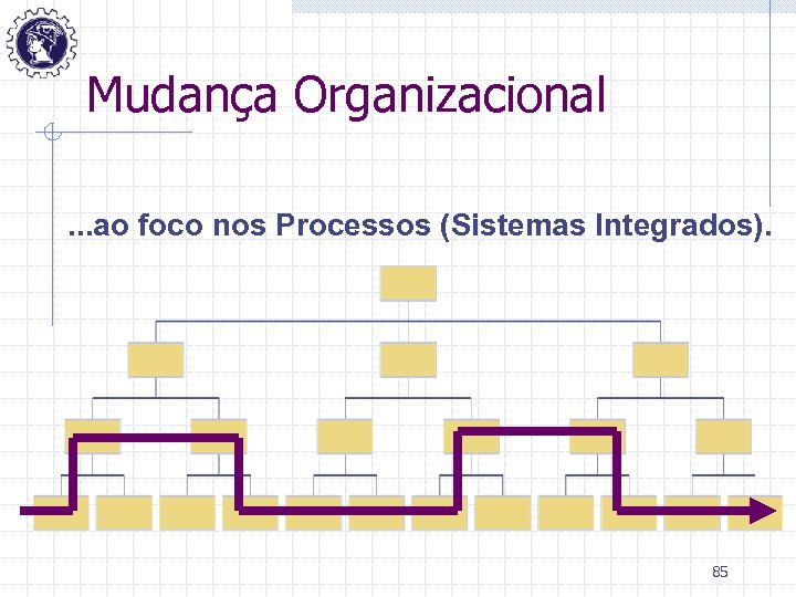 Mudança Organizacional. . . ao foco nos Processos (Sistemas Integrados). 85 