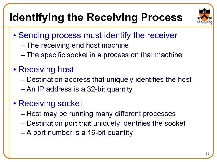 Identifying the Receiving Process • Sending process must identify the receiver – The receiving