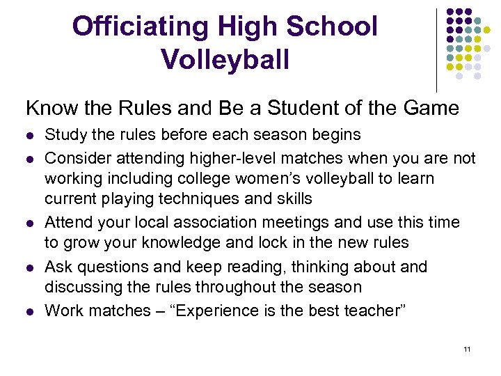 Officiating High School Volleyball Know the Rules and Be a Student of the Game
