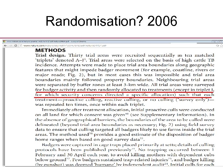Randomisation? 2006 