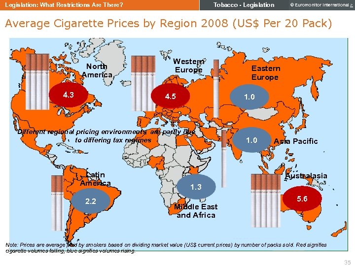 Tobacco - Legislation: What Restrictions Are There? © Euromonitor International > Average Cigarette Prices