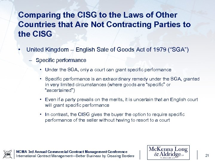 Comparing the CISG to the Laws of Other Countries that Are Not Contracting Parties