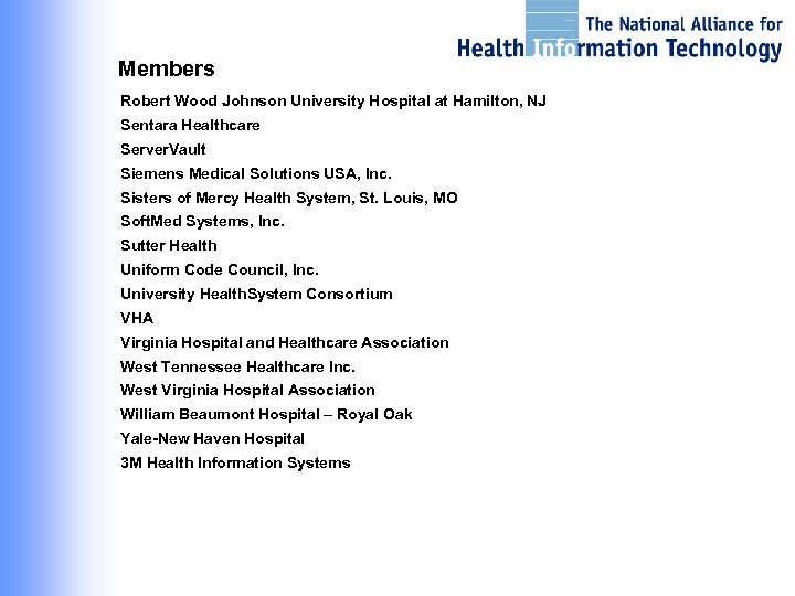 Members Robert Wood Johnson University Hospital at Hamilton, NJ Sentara Healthcare Server. Vault Siemens