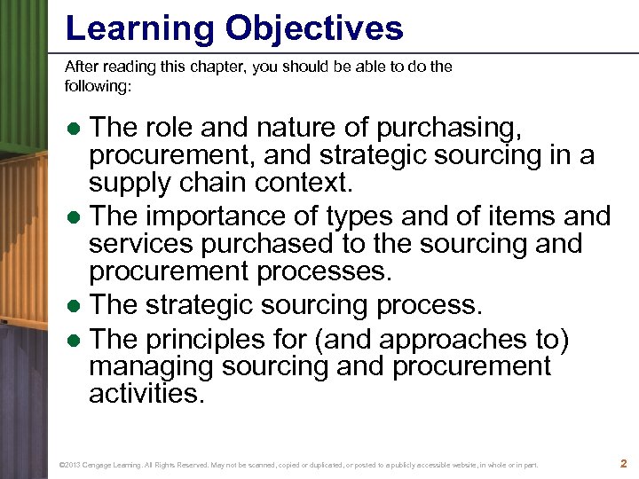 Learning Objectives After reading this chapter, you should be able to do the following: