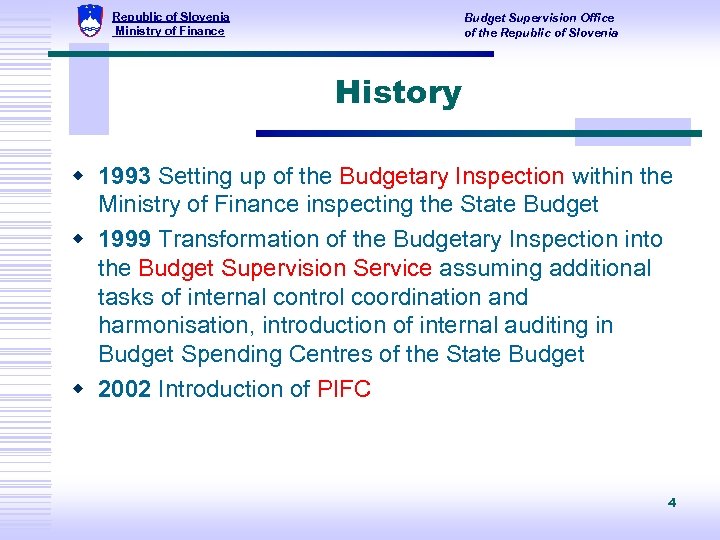 Republic of Slovenia Ministry of Finance Budget Supervision Office of the Republic of Slovenia