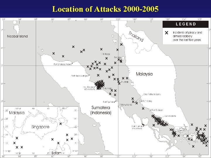 Location of Attacks 2000 -2005 