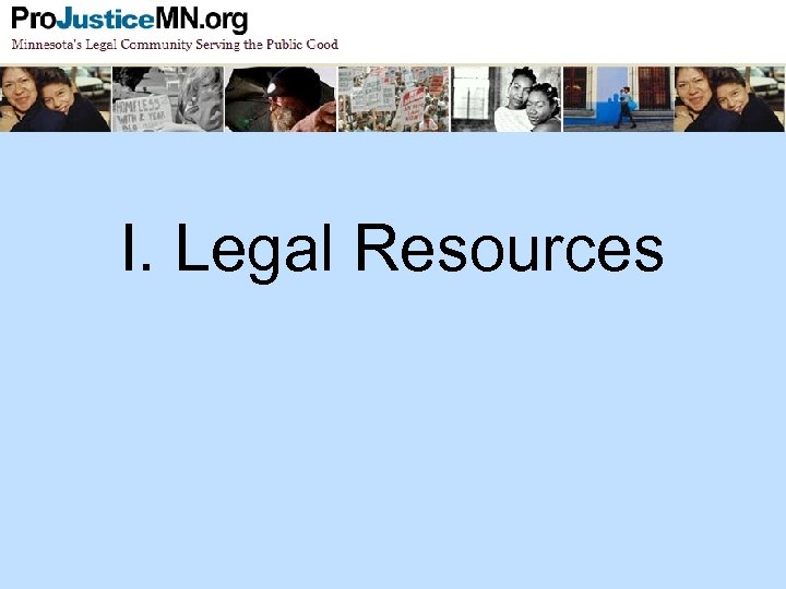 I. Legal Resources 
