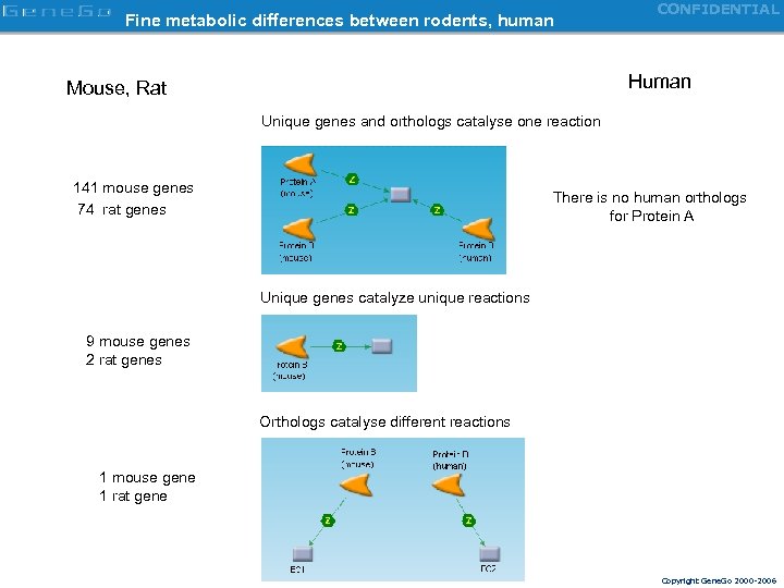 Fine metabolic differences between rodents, human CONFIDENTIAL Unique genes Human Mouse, Rat Unique genes