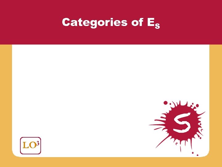 Categories of ES LO 3 