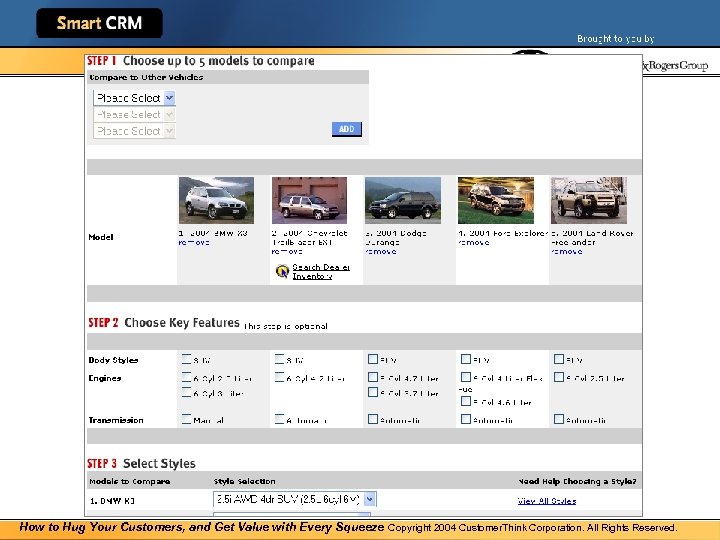 How to Hug Your Customers, and Get Value with Every Squeeze Copyright 2004 Customer.