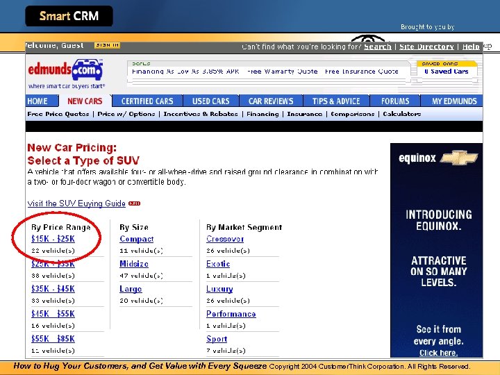 How to Hug Your Customers, and Get Value with Every Squeeze Copyright 2004 Customer.