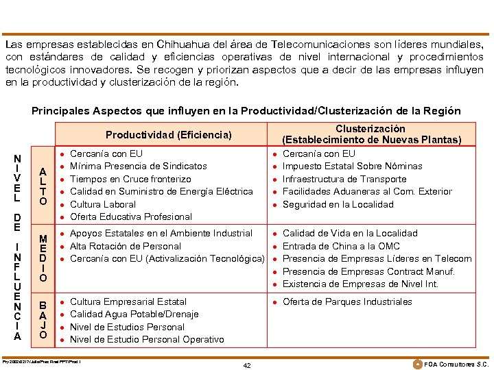 Las empresas establecidas en Chihuahua del área de Telecomunicaciones son líderes mundiales, con estándares