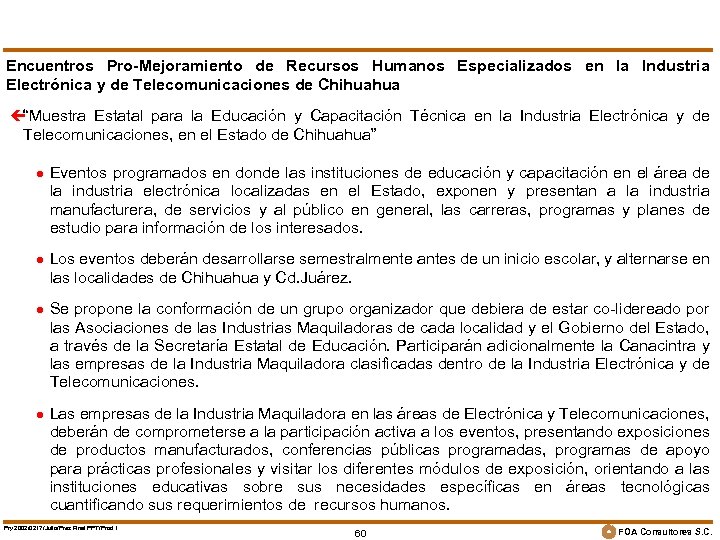 Encuentros Pro-Mejoramiento de Recursos Humanos Especializados en la Industria Electrónica y de Telecomunicaciones de