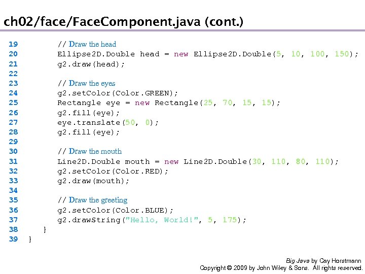 ch 02/face/Face. Component. java (cont. ) 19 20 21 22 23 24 25 26