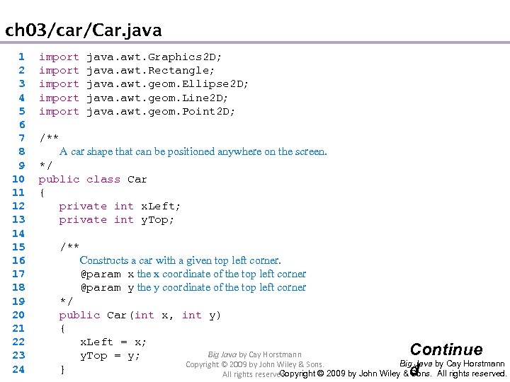 ch 03/car/Car. java 1 2 3 4 5 6 7 8 9 10 11
