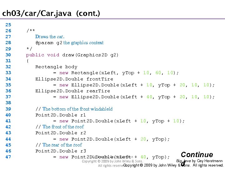 ch 03/car/Car. java (cont. ) 25 26 27 28 29 30 31 32 33