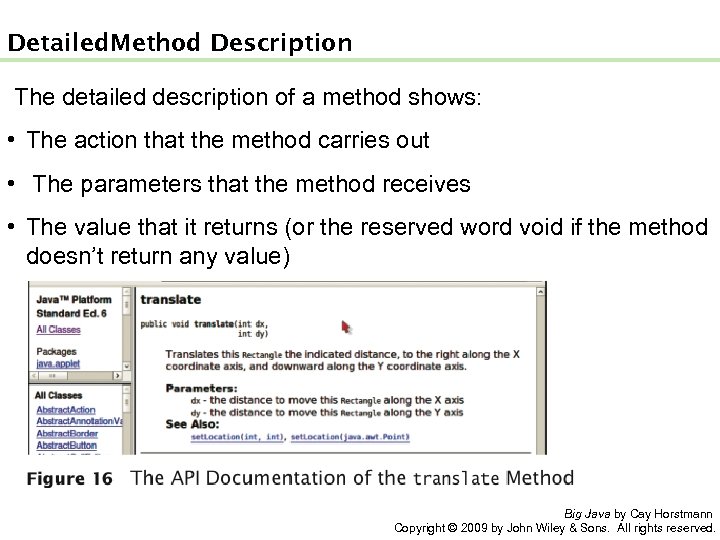 Detailed Method Description The detailed description of a method shows: • The action that