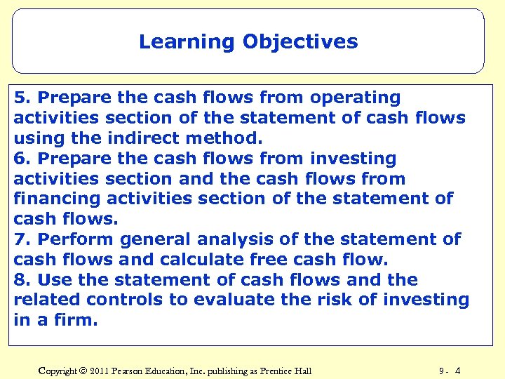 Learning Objectives 5. Prepare the cash flows from operating activities section of the statement