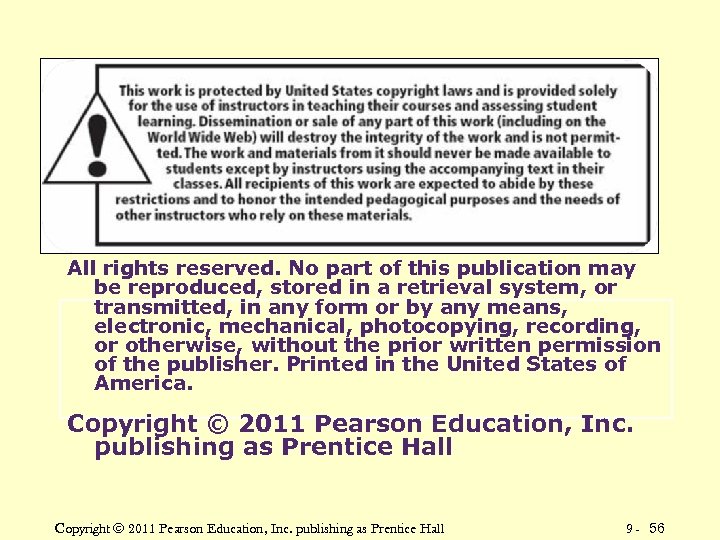 All rights reserved. No part of this publication may be reproduced, stored in a