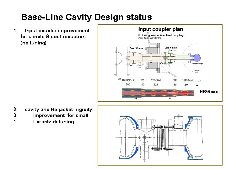 Base-Line Cavity Design status 1. Input coupler improvement for simple & cost reduction (no