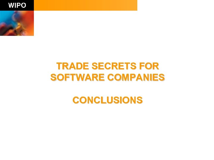 TRADE SECRETS FOR SOFTWARE COMPANIES CONCLUSIONS 