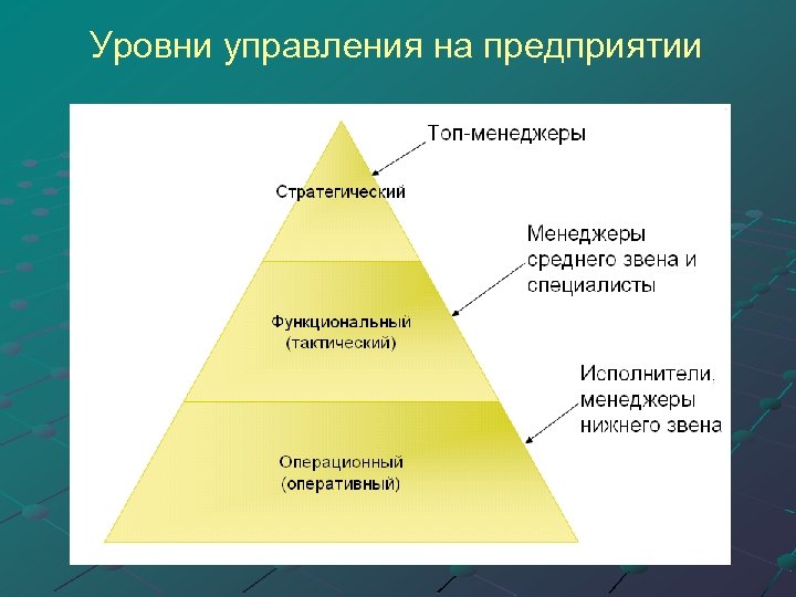 Уровни управления на предприятии 