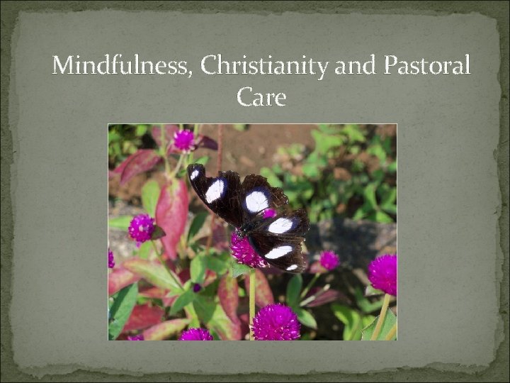 Mindfulness, Christianity and Pastoral Care 