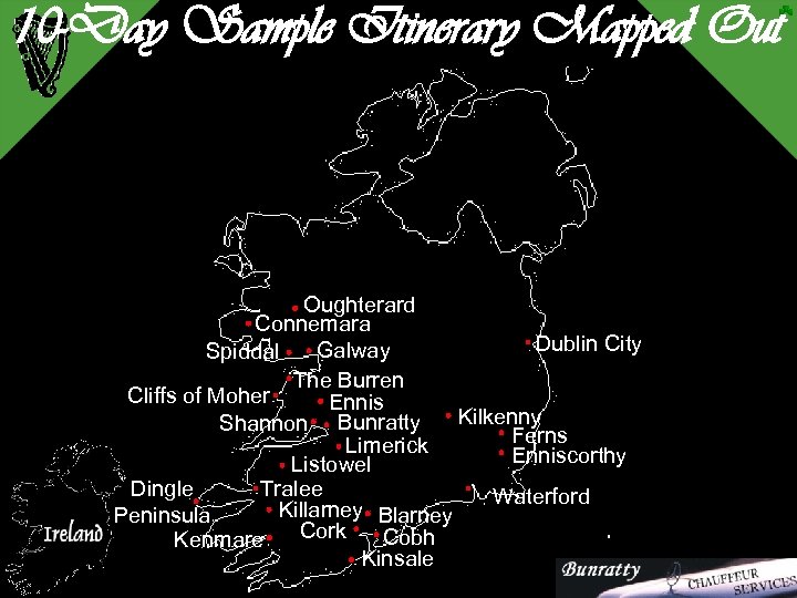 10 -Day Sample Itinerary Mapped Out Oughterard Connemara Dublin City Galway Spiddal The Burren