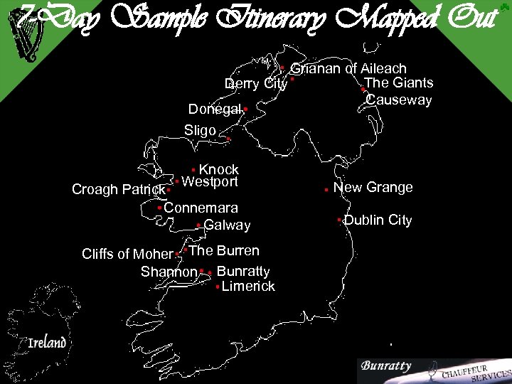 7 -Day Sample Itinerary Mapped Out Grianan of Aileach The Giants Derry City Causeway