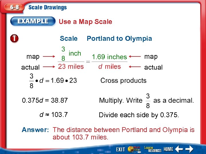 Use a Map Scale map actual Portland to Olympia map actual 0. 375 d