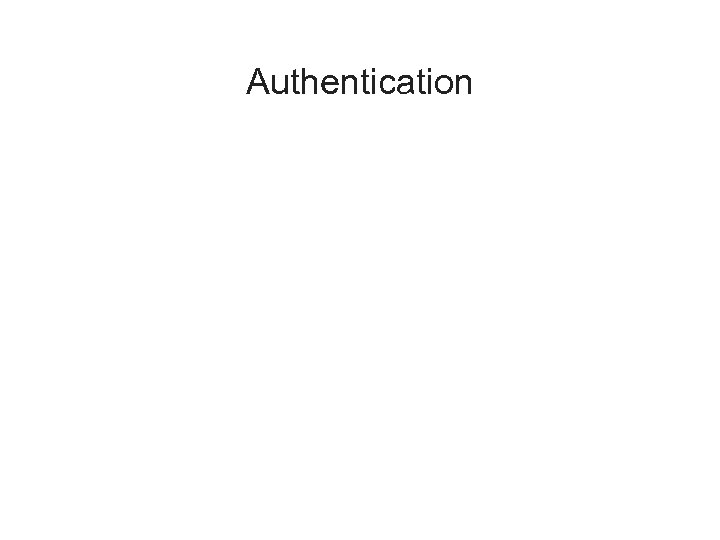 Authentication 