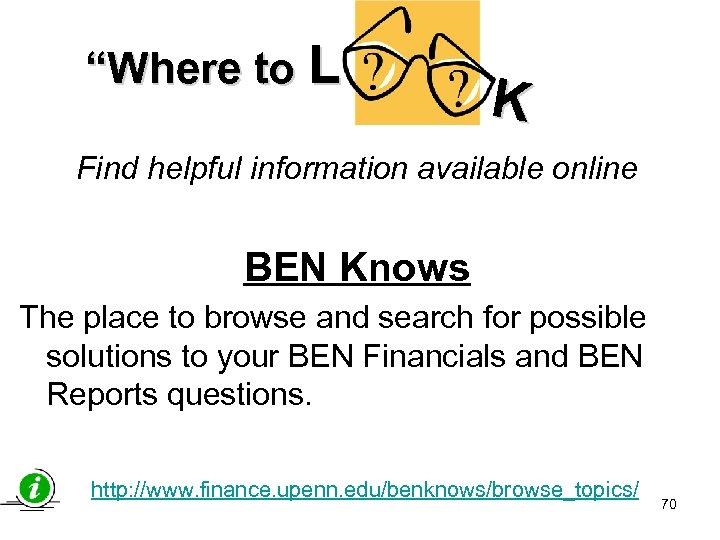 “Where to L K Find helpful information available online BEN Knows The place to