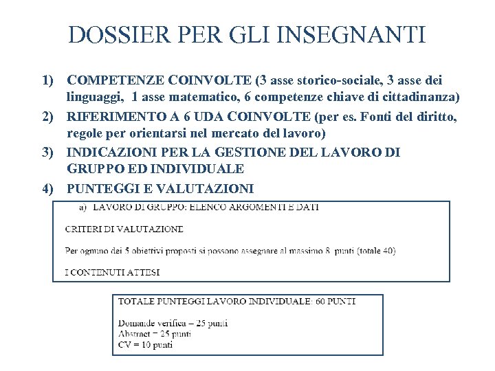 DOSSIER PER GLI INSEGNANTI 1) COMPETENZE COINVOLTE (3 asse storico-sociale, 3 asse dei linguaggi,