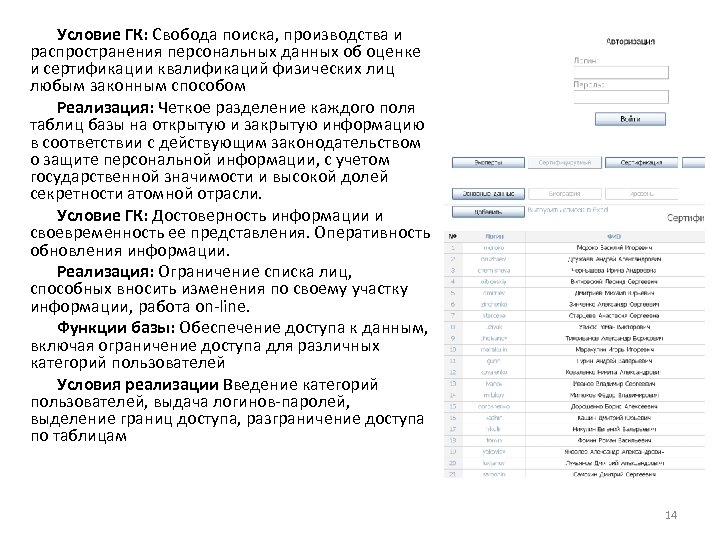 Условие ГК: Свобода поиска, производства и распространения персональных данных об оценке и сертификации квалификаций