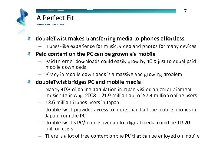 A Perfect Fit 7 double. Twist CONFIDENTIAL double. Twist makes transferring media to phones